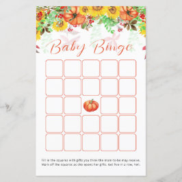 Pumpkin Solros Baby Shower Bingo Game