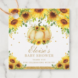 Pumpkin Solros Baby Shower Birthday Tack Gåvor Etiketter