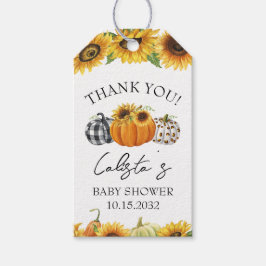 Pumpkin & Solros Baby Shower-Tack-förmån Presentetikett