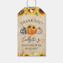 Pumpkin & Solros Baby Shower-Tack Gi Presentetikett