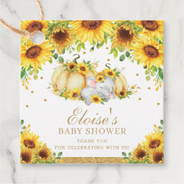 Pumpkin Solros Elephant Baby Shower Tack Gåvor Etiketter