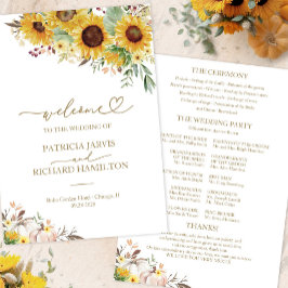 Pumpkin Solros Fall Wedding Ceremony Program
