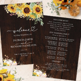Pumpkin Solros Fall Wedding Ceremony Program