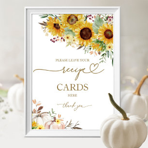 Pumpkin Solros Möhippa Recept Card-tecken Poster