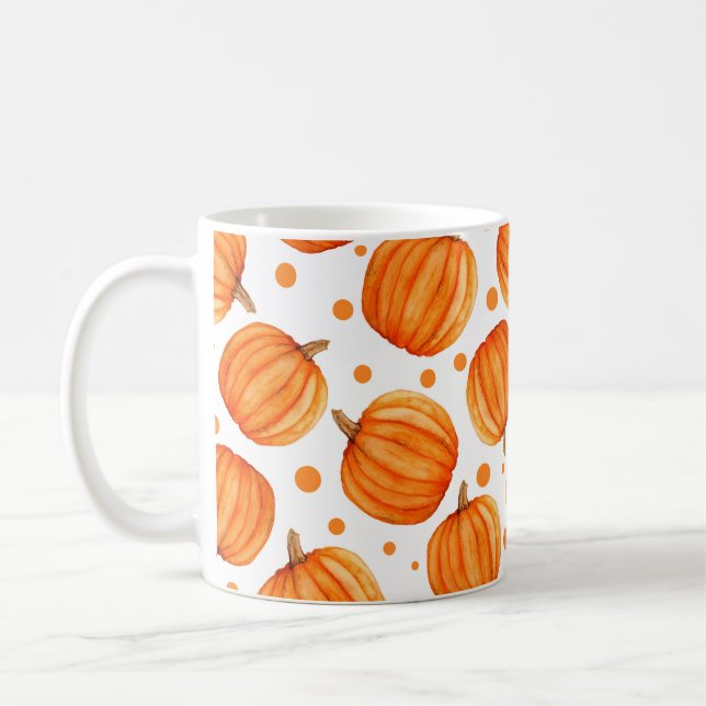 Pumpkin sömless mönster kaffemugg (Vänster)