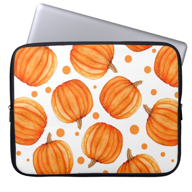 Pumpkin sömless mönster laptop fodral (Framsidan)