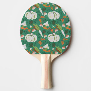 Pumpkin, sömlös mönster-morötter och svampar pingisracket