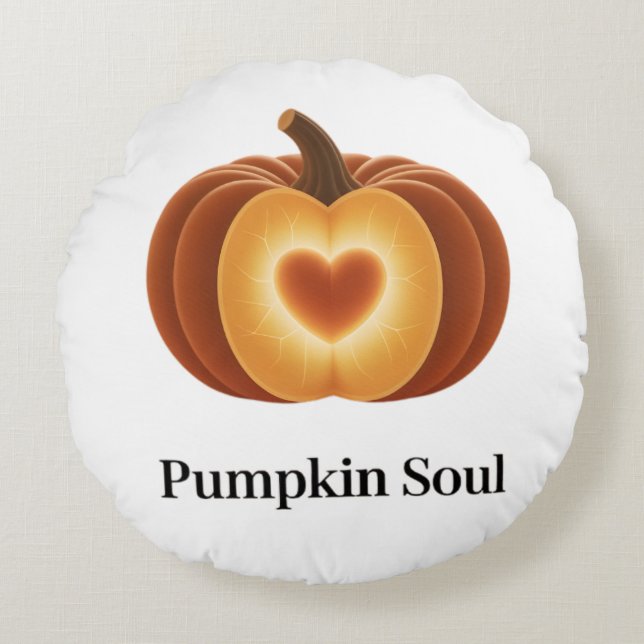Pumpkin Soul – Autumn Decor Pillow Rund Kudde (Framsidan)