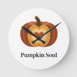 Pumpkin Soul – Cozy Autumn Clock Rund Klocka