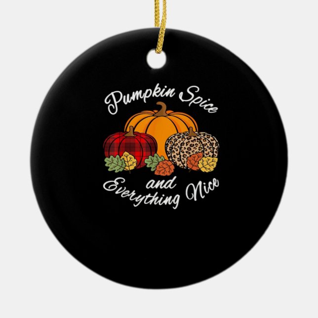 Pumpkin Spa och allt fint föll ner Leopa Julgransprydnad Keramik (Framsidan)