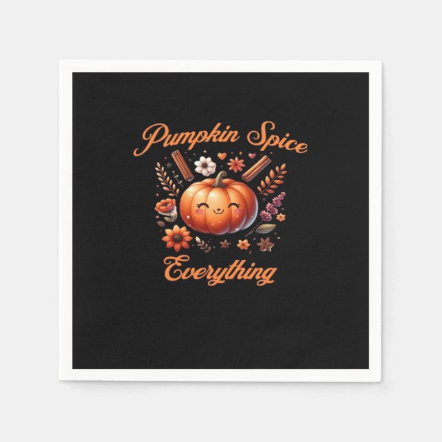 Pumpkin Spel Allting - Fall Season Design Över Pappersservett (Framsidan)