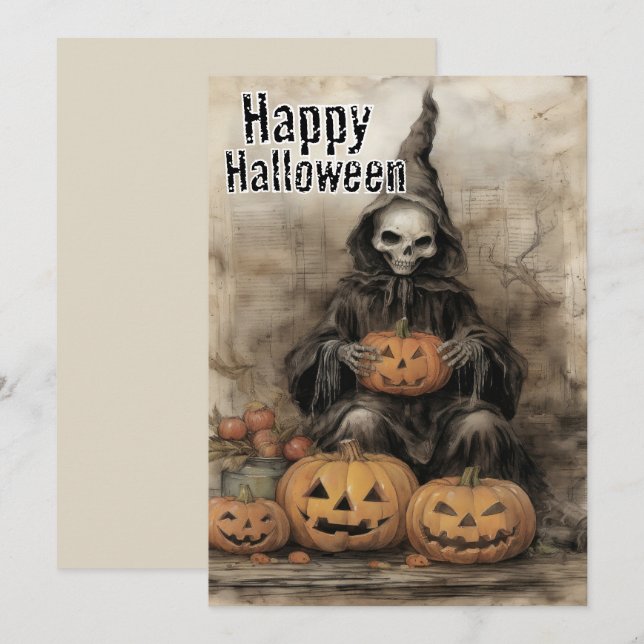 Pumpkin Spell - Rustic Witchcraft Julkort (Fram/baksida)