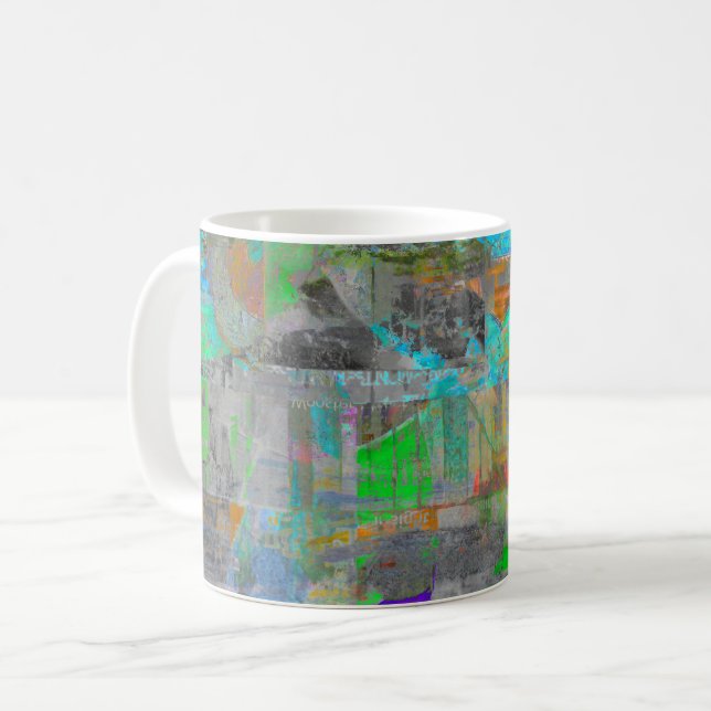 "Pumpkin Spice Abstract" abstrakt konst kaffemugg (Framsida vänster)