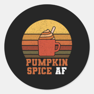 Pumpkin Spice AF - Fall Runt Klistermärke
