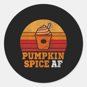 Pumpkin Spice Af Roligt Manar Husnd Apparel Hallow Runt Klistermärke