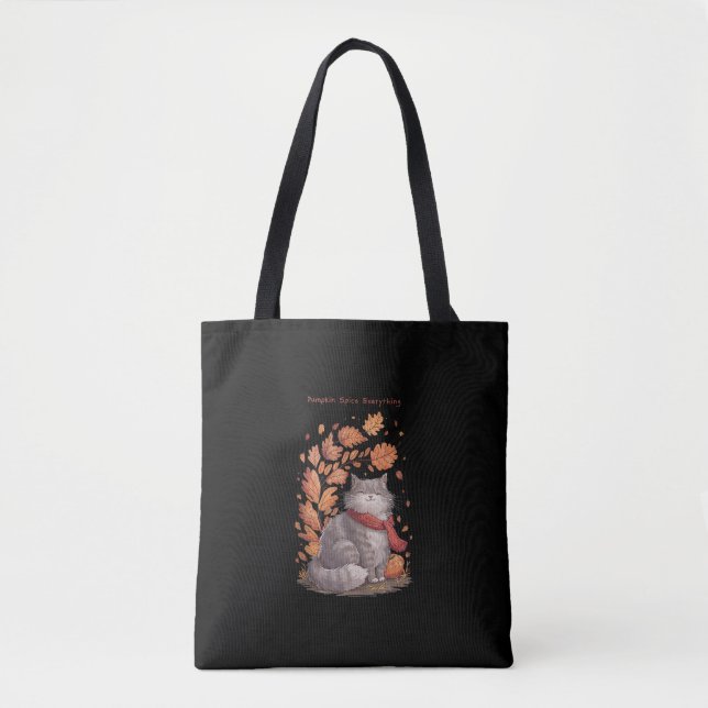 Pumpkin Spice All Autumn - Cat Lover Cute A Tygkasse (Framsida)