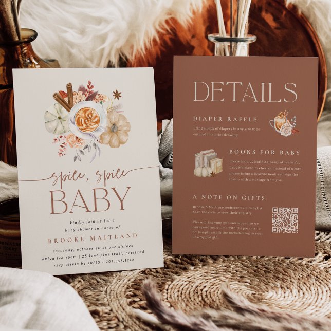 Pumpkin Spice All in One Baby Shower Inbjudningar (Skapare uppladdad)