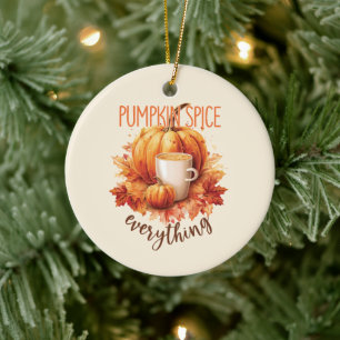 Pumpkin Spice All - Latte & Autumn Foliage Julgransprydnad Keramik