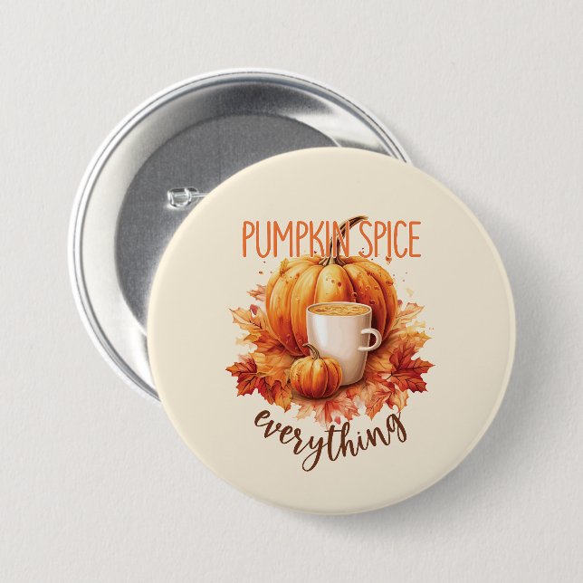 Pumpkin Spice All - Latte & Autumn Foliage Knapp (Framsida & baksida)