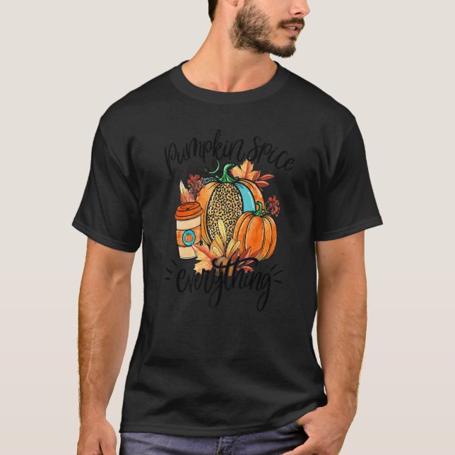 Pumpkin Spice All Latte Fall Coffee Warm Co. T Shirt (Framsida)
