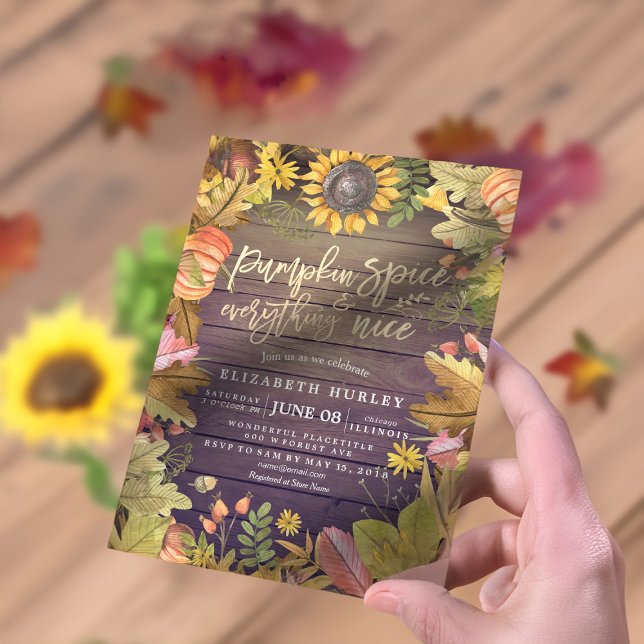 Pumpkin Spice & All Nice Autumn Baby Shower Inbjudningar (Skapare uppladdad)