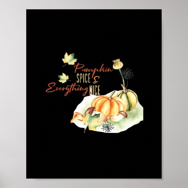 Pumpkin Spice & All Nice Chill Slogan Poster (Framsidan)