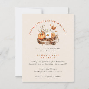 Pumpkin Spice & All Nice - Fall Baby Shower Vykort