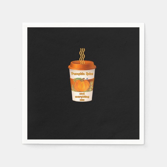Pumpkin Spice & All Nice Fall Colorful Coff Pappersservett (Framsidan)