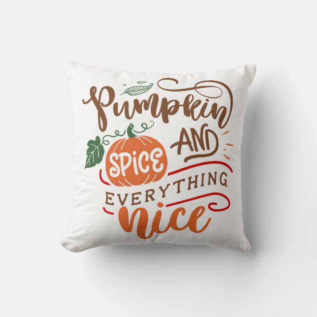 Pumpkin Spice & All Nice Fall Design Kudde (Framsida)