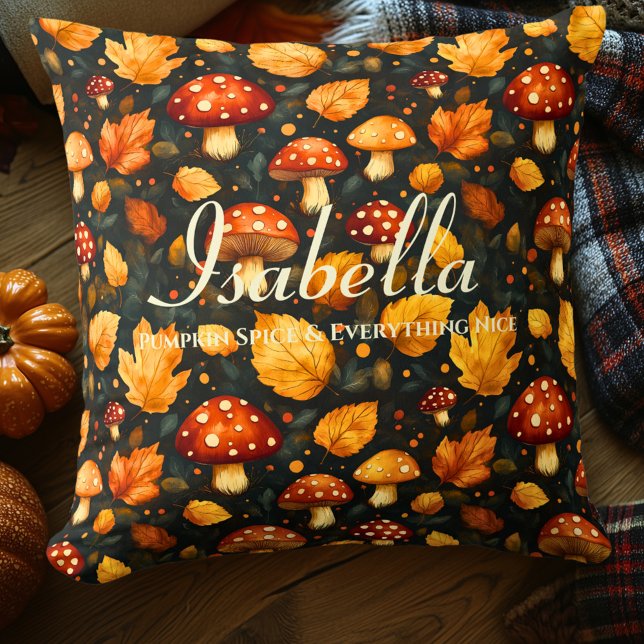 Pumpkin Spice & All Nice | Fall Mushroom Kudde (Skapare uppladdad)