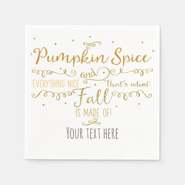 Pumpkin Spice & All Nice Fall Party Pappersservett (Framsidan)