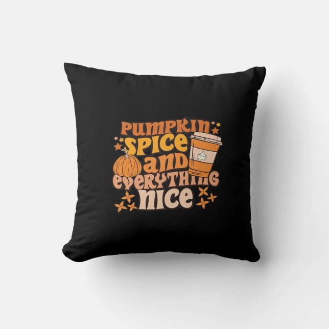 Pumpkin Spice & All Nice Fall Season Kudde (Framsida)