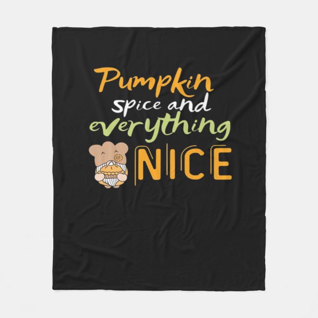 Pumpkin Spice & All Nice Halloween Design F Fleecefilt (Framsidan)