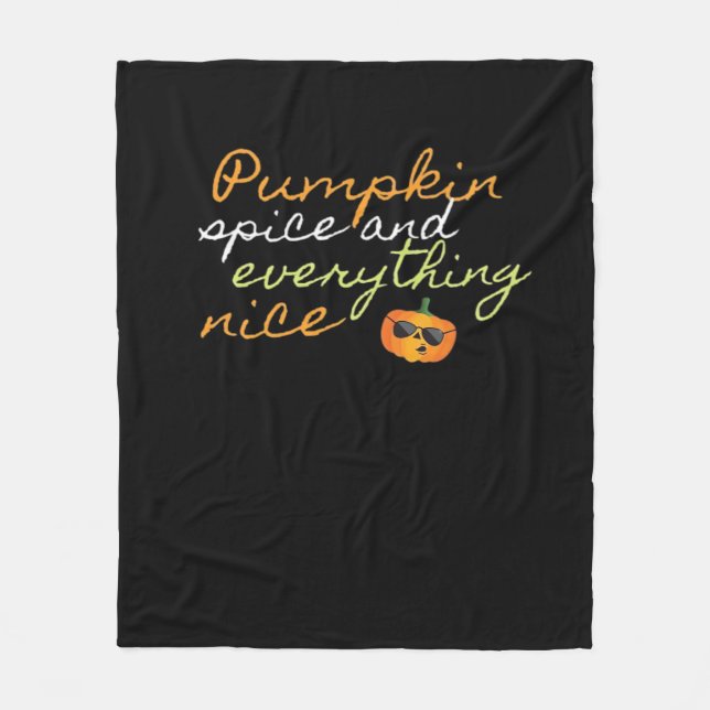 Pumpkin Spice & All Nice Halloween Trending Fleecefilt (Framsidan)