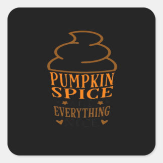 Pumpkin Spice & All Nice Premium Fyrkantigt Klistermärke