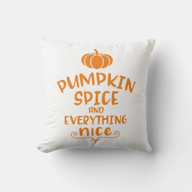 Pumpkin Spice & All Nice Pumpkin Kudde (Framsida)