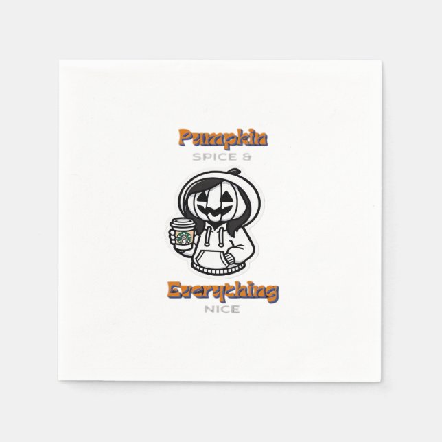 Pumpkin Spice & All Nice Sloth Vibes Pappersservett (Framsidan)