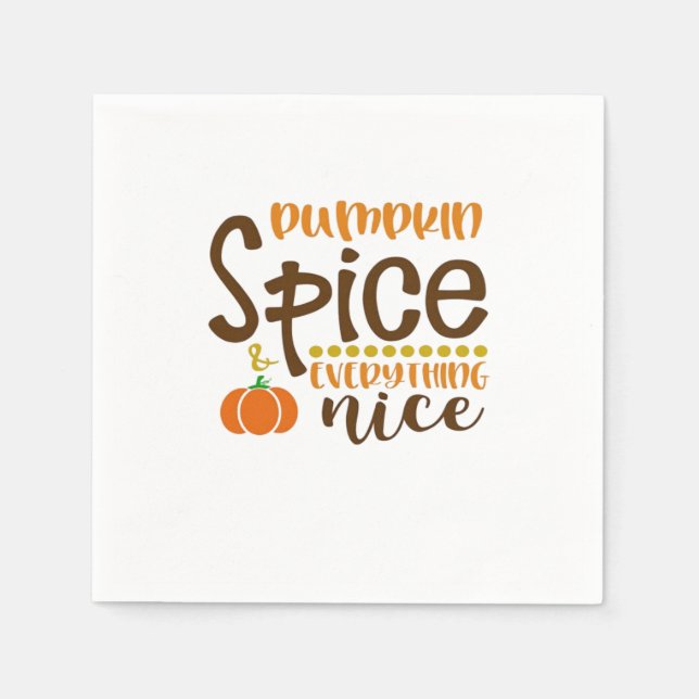 Pumpkin Spice & All Nice Trend Slogan & Quo Pappersservett (Framsidan)
