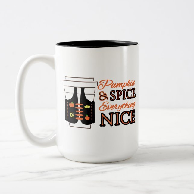 Pumpkin Spice & All Nice Två-Tonad Mugg (Vänster)