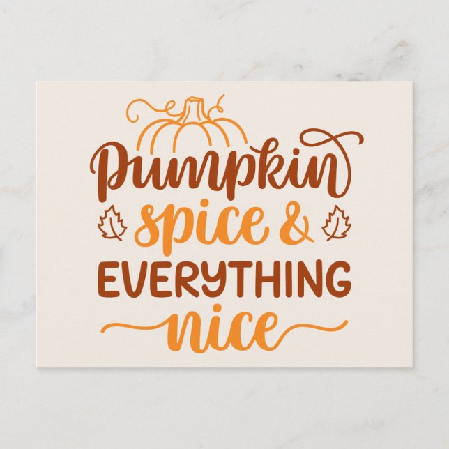 Pumpkin Spice & All Nice Vykort (Framsida)