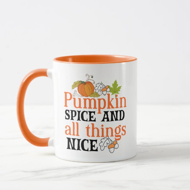 Pumpkin Spice All Sak Nice Wordart Fall Mugg (Vänster)