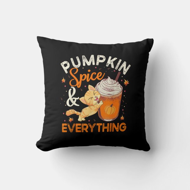 Pumpkin Spice All Shirt Cat Lover Cute Autu Kudde (Framsida)
