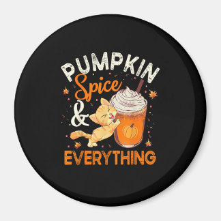 Pumpkin Spice All Shirt Cat Lover Cute Autu Magnet