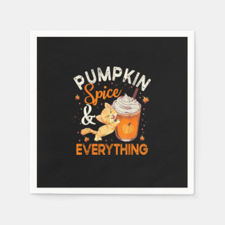 Pumpkin Spice All Shirt Cat Lover Cute Autu Pappersservett