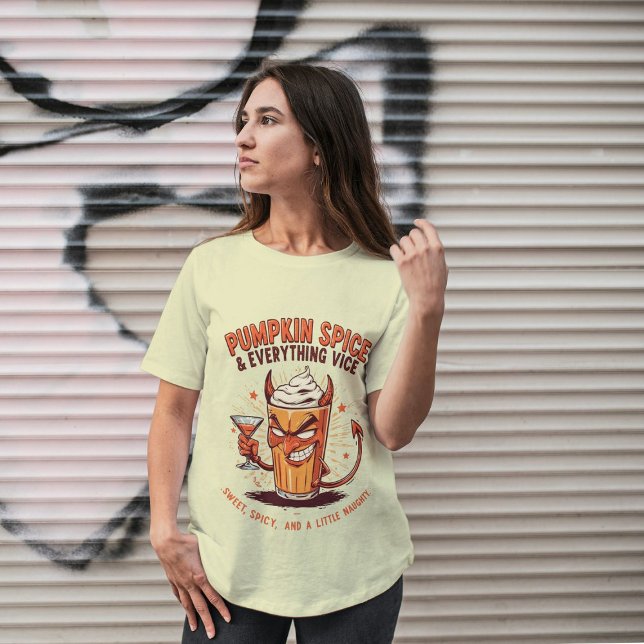 Pumpkin Spice & All Vice FUNNY Thanksgiving T Shirt (Skapare uppladdad)