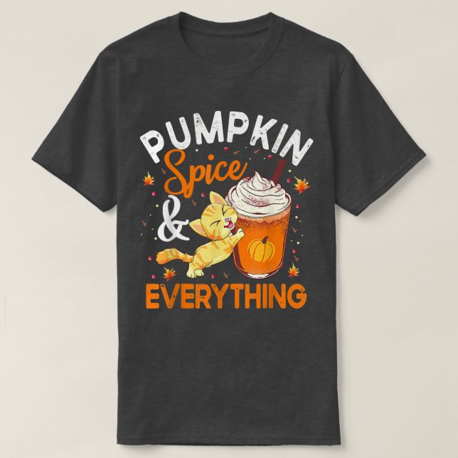 Pumpkin Spice AllCat Älskare Cute Höstfall T Shirt (Design framsida)