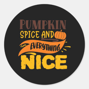 Pumpkin spice allt fint Fall ord art Runt Klistermärke