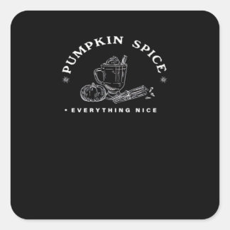 Pumpkin Spice, allt fint. Retro Design vit Fyrkantigt Klistermärke