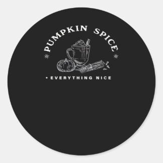 Pumpkin Spice, allt fint. Retro Design vit Runt Klistermärke