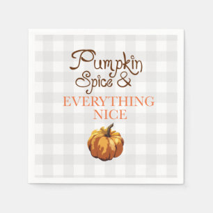 Pumpkin Spice Allt Gingham Mönster-andedräkt Pappersservett